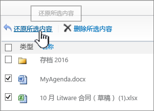 sharepoint 回收站 java_从网站集回收站中还原已删除的项目