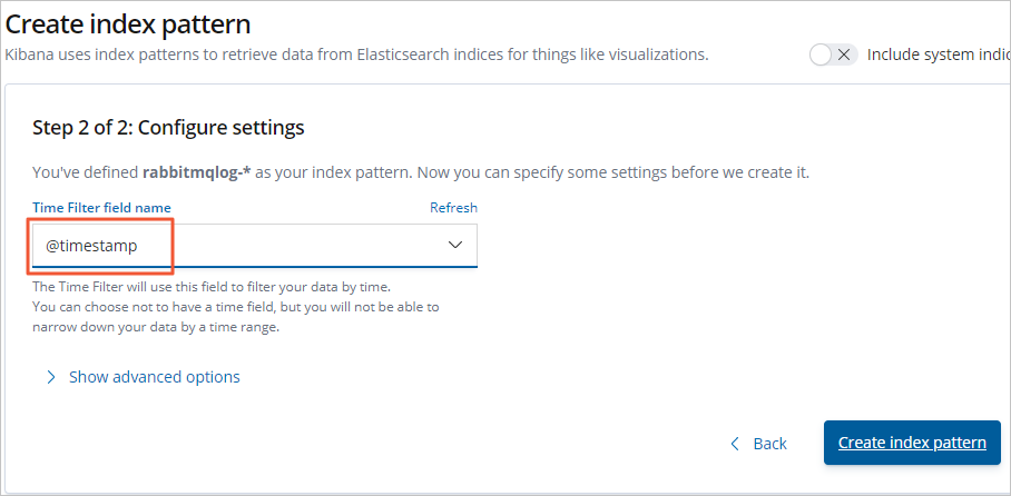 Time Filter field name