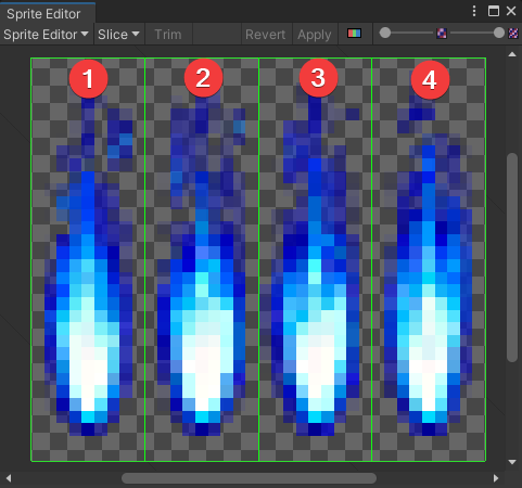 Slicing a single frame in a sprite