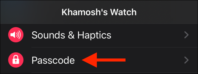 Tap on the Passcode option