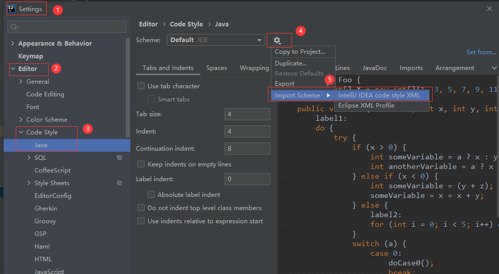 How to set the code format of IntelliJ IDEA to the Code Style required by the company