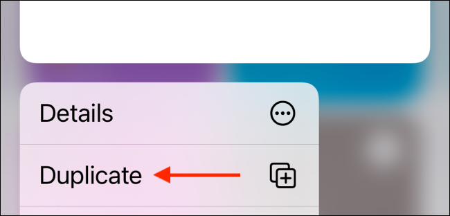 Tap Duplicate on Shortcut Preview