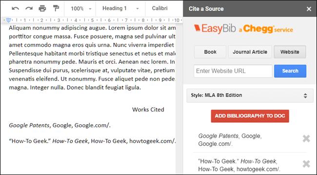 EasyBib add-on