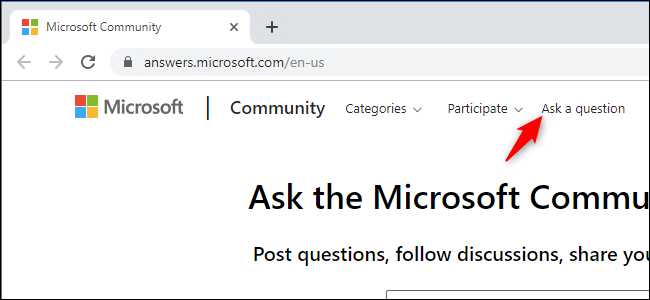 Asking a question on the Microsoft Community forums