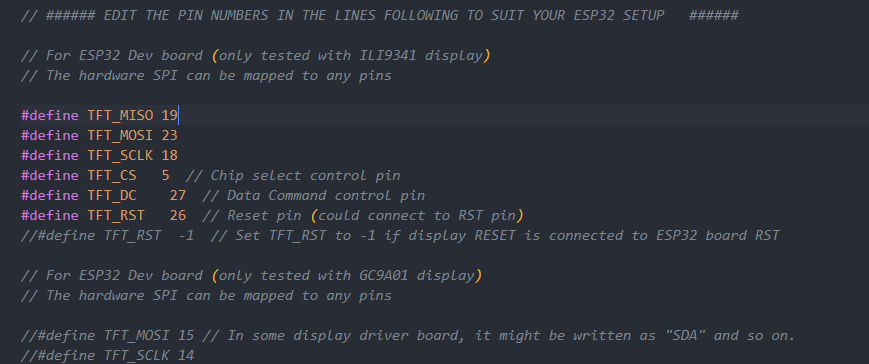 ESP32 Arduino 学习篇（五）TFT_eSPI库