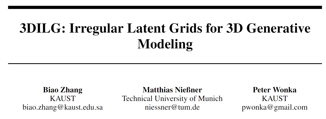 3dilgirregularlatentgridsfor3dgenerativemodeling论文阅读笔记
