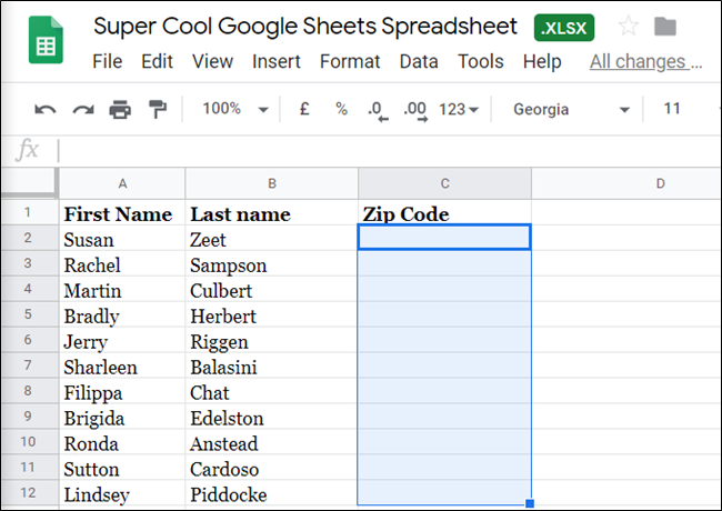 Select all the cells where you want to apply the formatting to first.