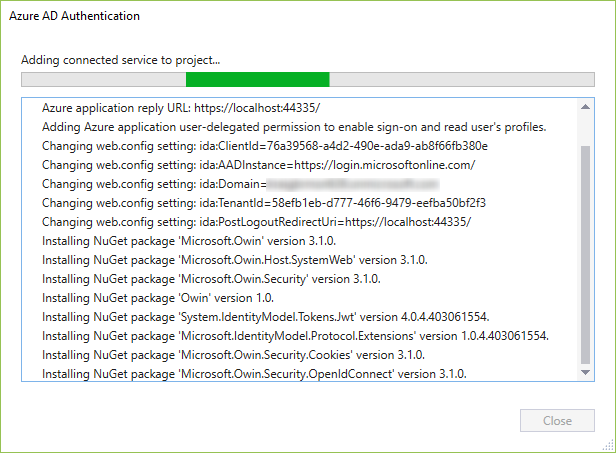 Active Directory 连接服务进度