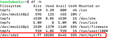 Ubuntu挂载NTFS格式的磁盘