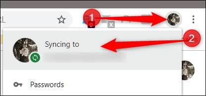 Click your profile picture, then click on "Syncing to"