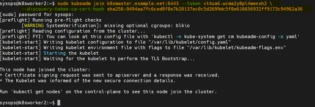 Woker2-Join-kubernetes-Cluster