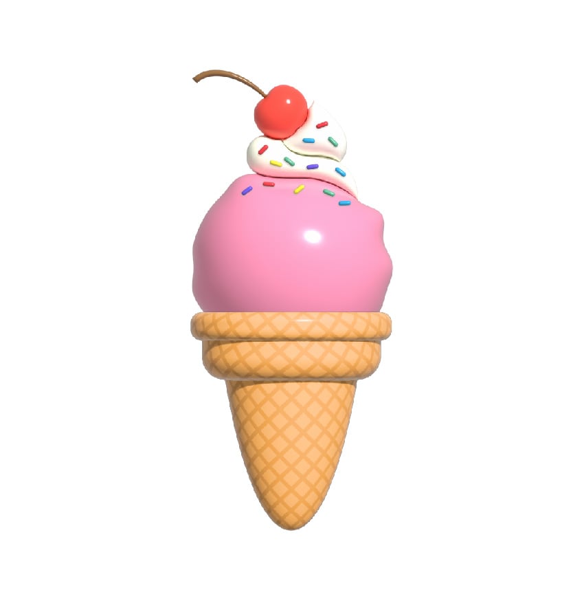 Illustrator 3D Ice Cream Cone
