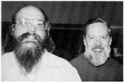 A photo of Ken Thompson and Dennis Ritchie. Geniuses are raunchy...