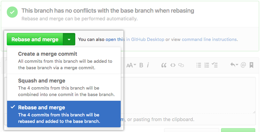 Rebase and merge