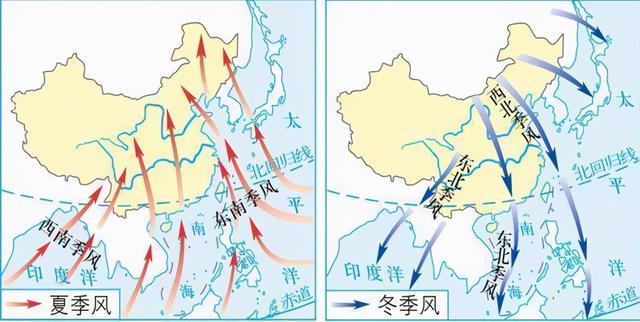 中国季风分区图图片