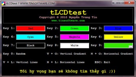 lcd显示器测试软件,tLCDtest(液晶屏幕测试软件)