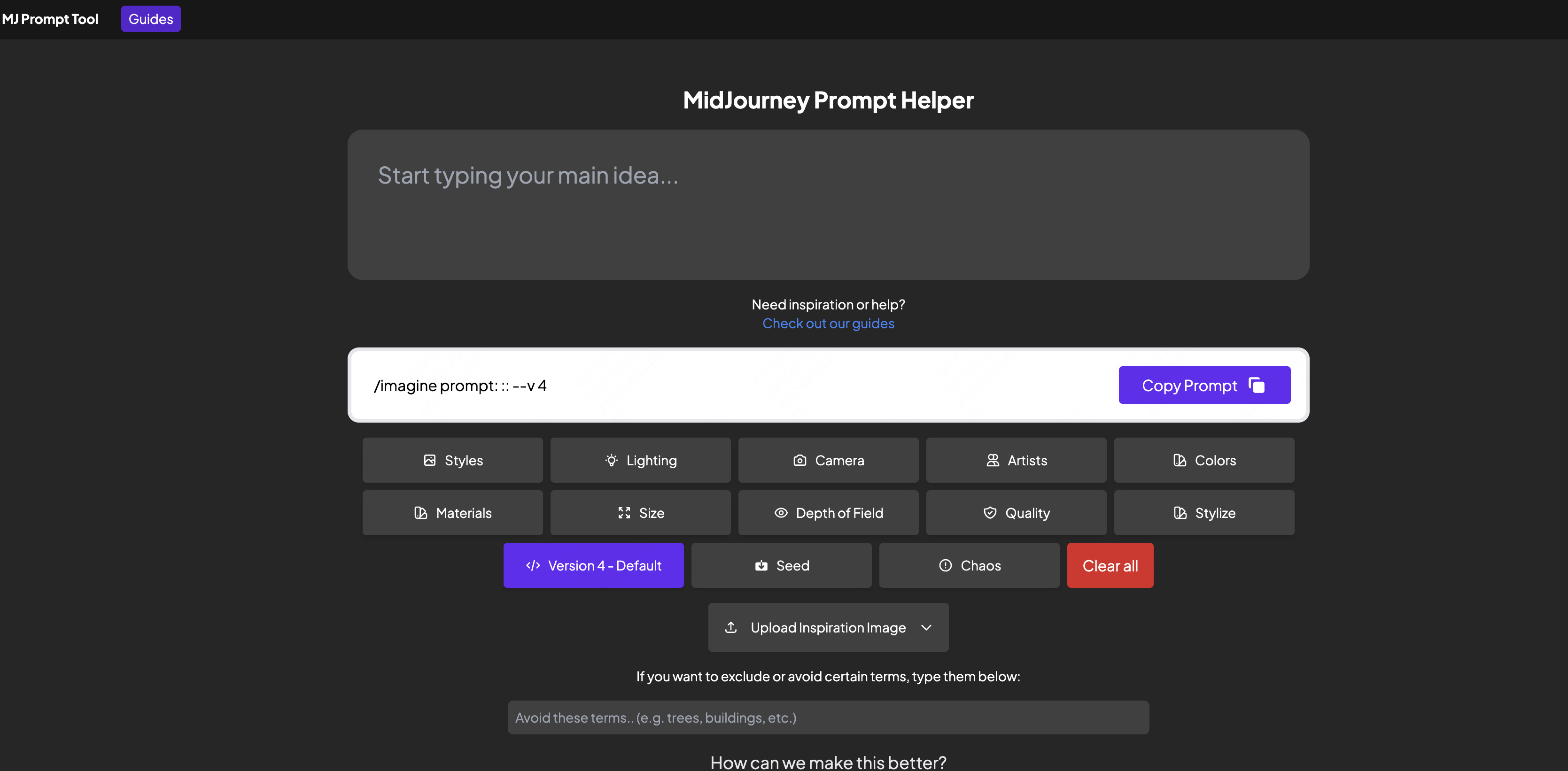 MidJourney Prompt Helper 提示词在线生成