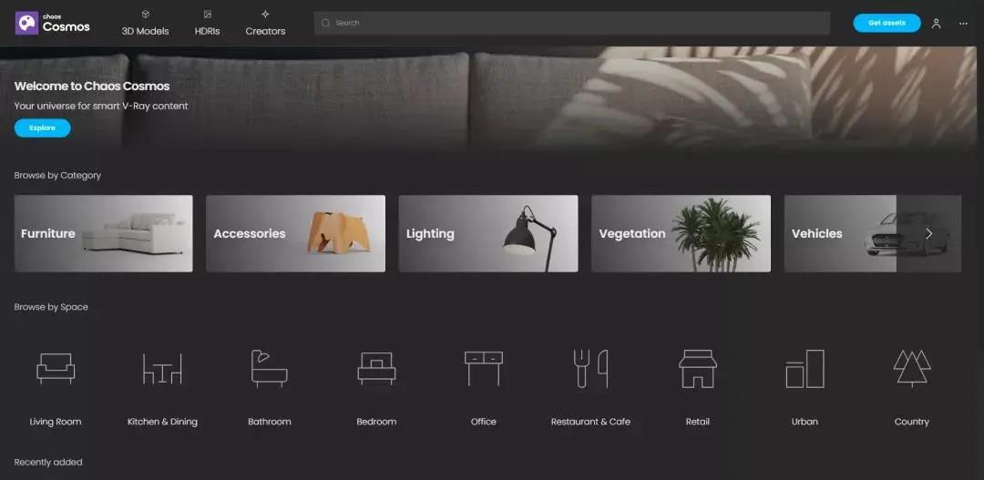 Chaos Cosmos是属于 V-Ray 用户的在线资源库