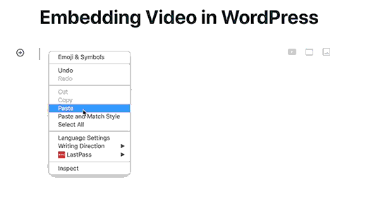 Embedding video in WordPress post editor
