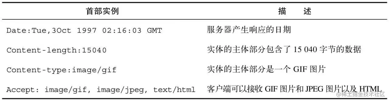 常见的首部