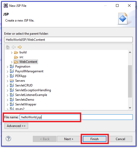 使用 Eclipse IDE 创建 JSP 页面