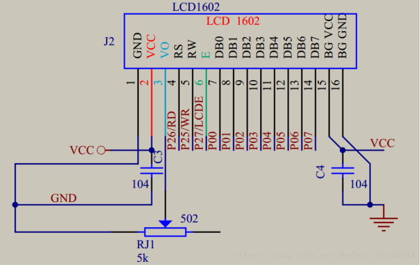 LCD1602电路图