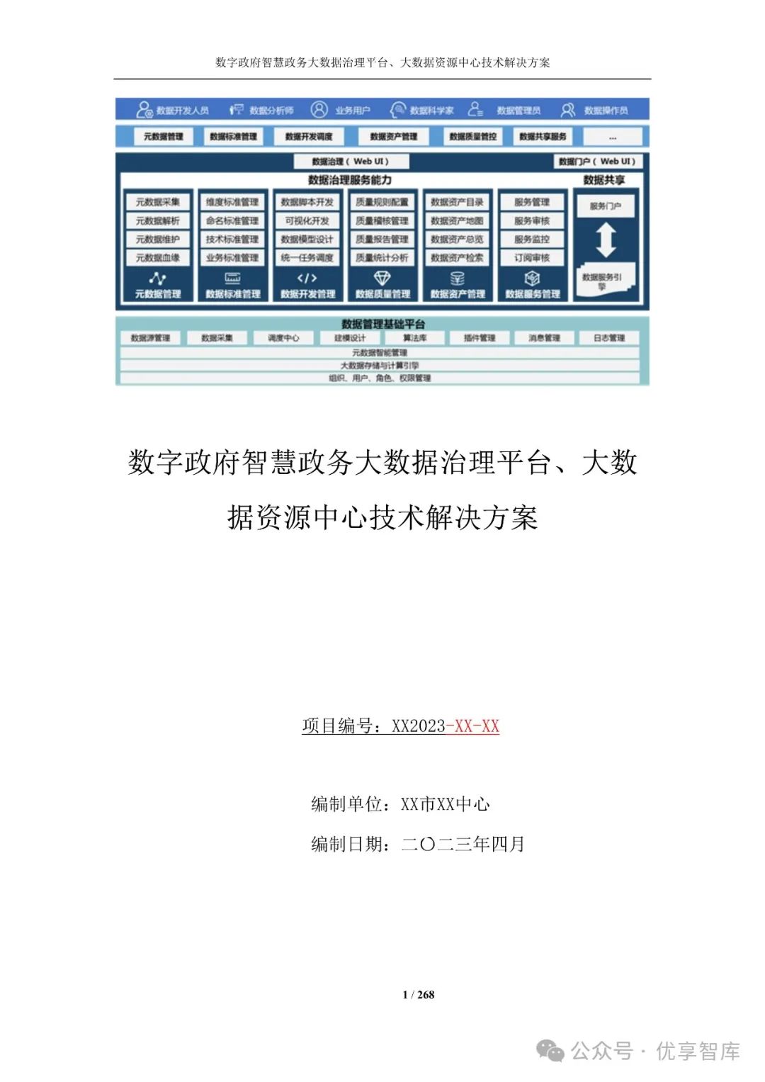 数字政府一网通办,智慧政务大数据治理平台,大数据资源中心,省域社会