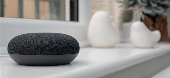 Google Home Mini Sitting on a window sill