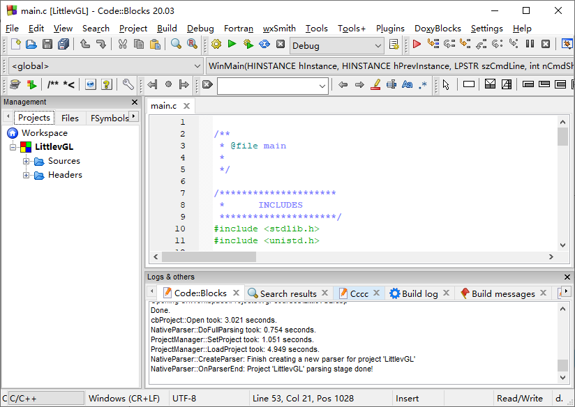 Code::Blocks 打开 LVGL 工程