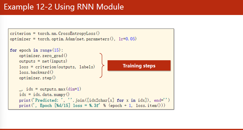 Using RNN Module