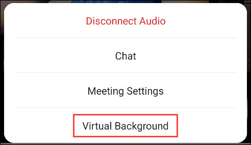 select virtual background