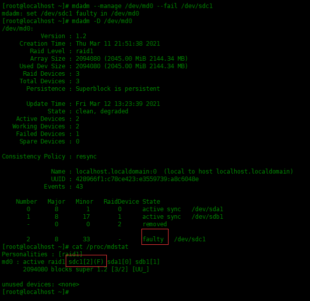 Centos8中配置RAID1磁盘阵列Centos8中配置RAID1磁盘阵列