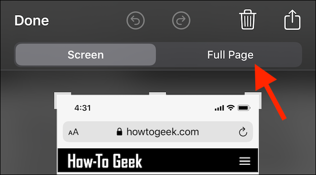 Tap "Full Page."
