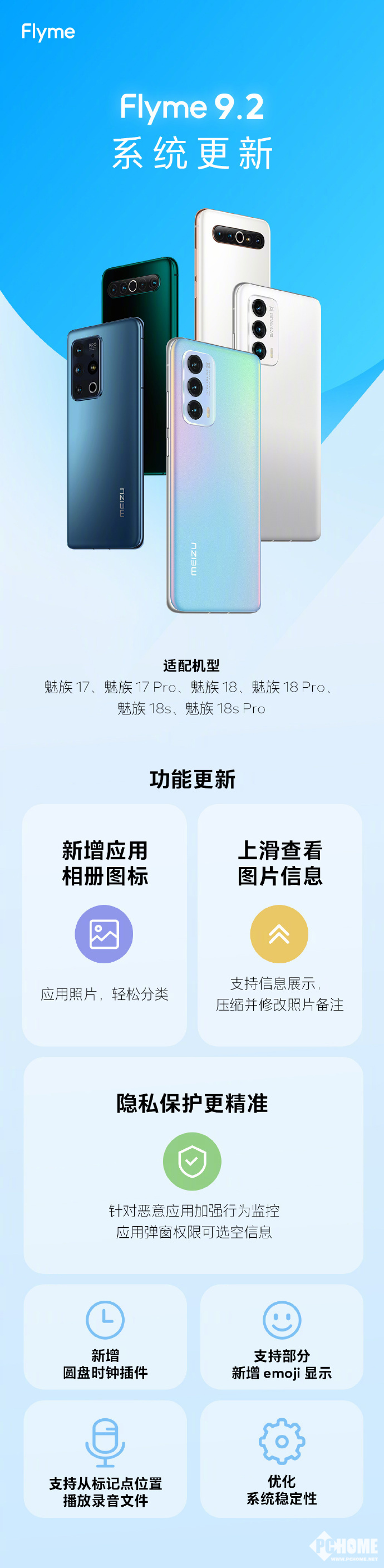 Flyme 9.2系统更新：适配魅族17、18、18s系列