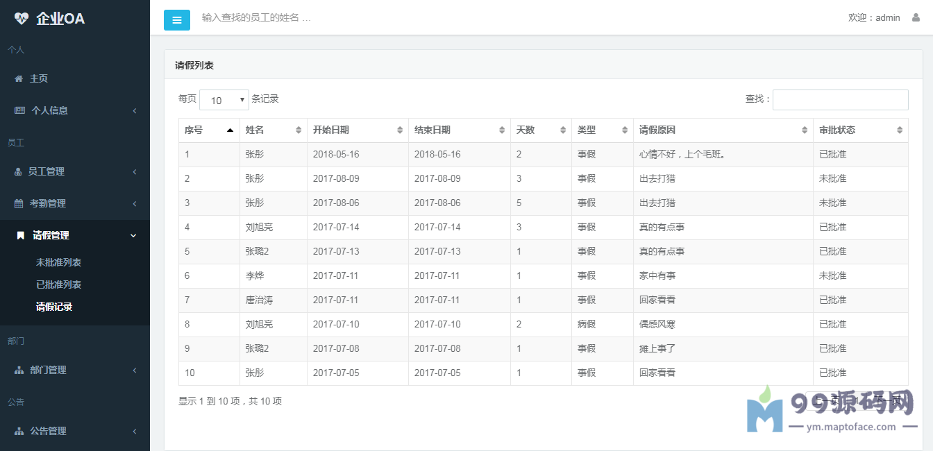 含论文开题报告答辩ppt源码等ssm人力资源考勤系统oa人事办公工资请假