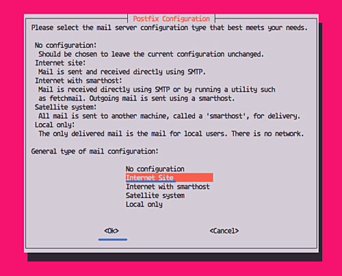 Configure Postfix