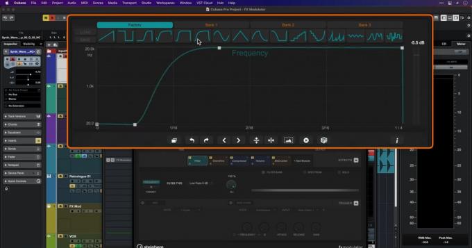 Cubase software main interface