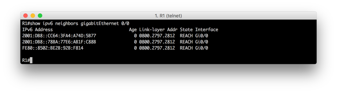 Show IPv6 Neighbors