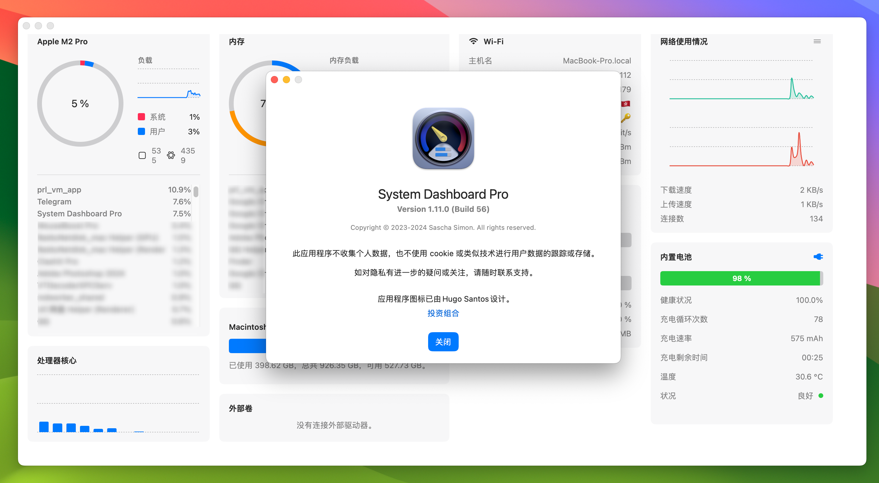 System Dashboard Pro for Mac v1.11.0 专业系统监视器 免激活下载-1