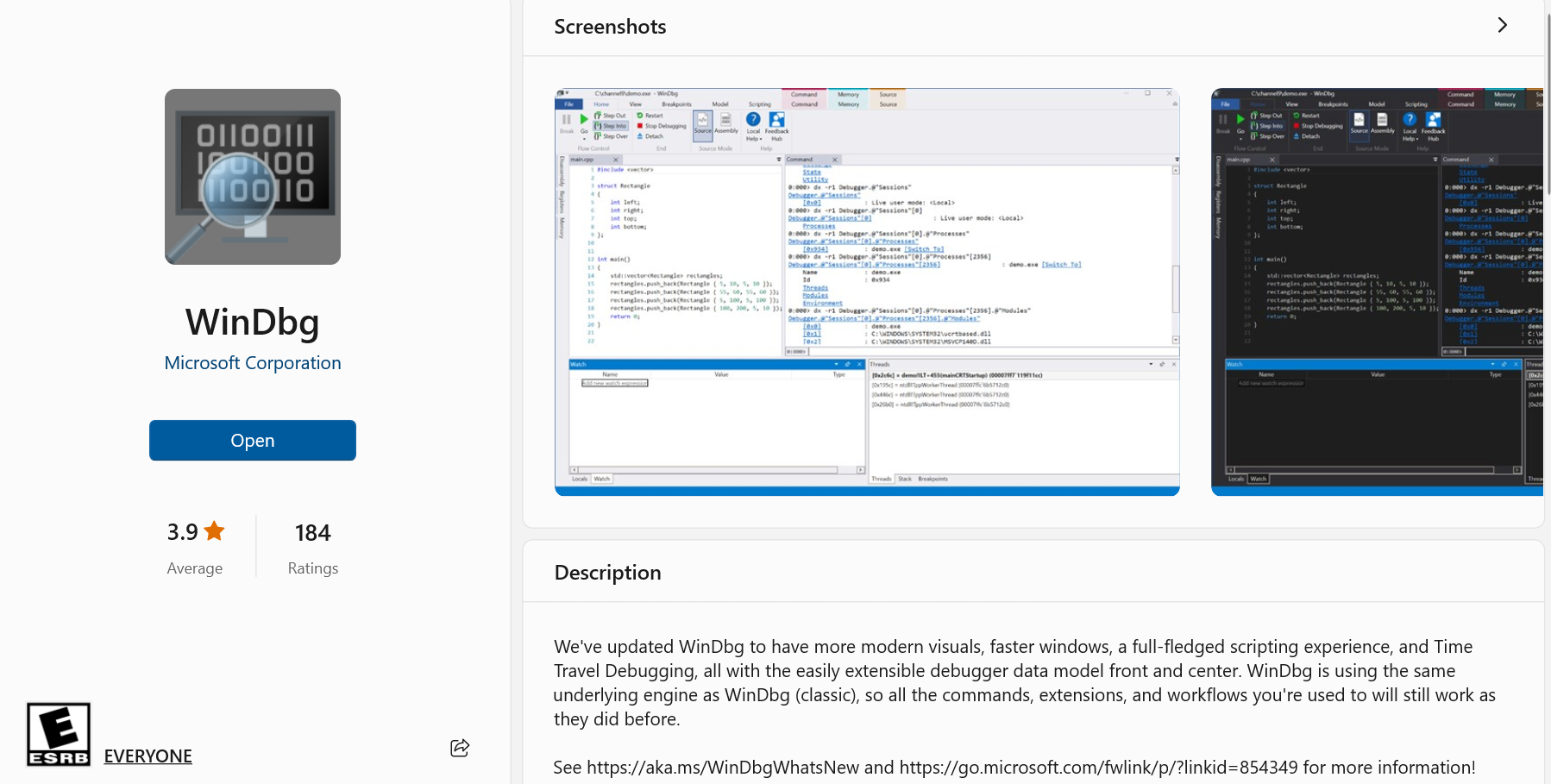 使用 Store 版的 WinDbg 调试 .NET 应用_API