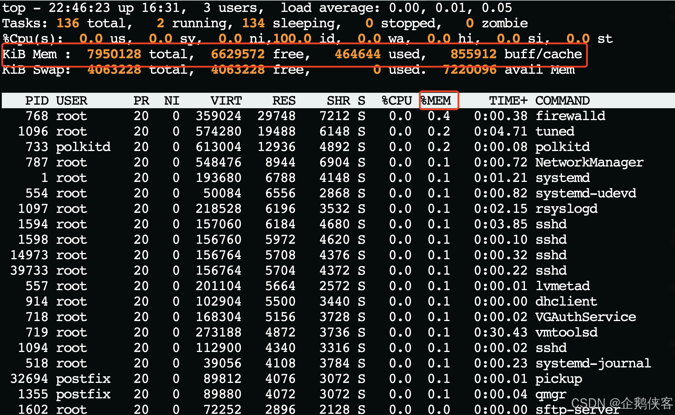 linux常用的性能及负载分析工具_top命令_03