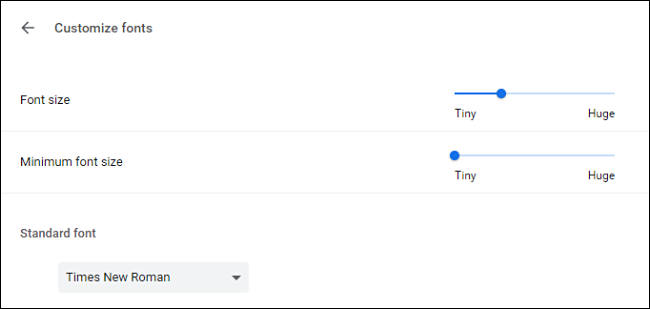 Advanced customize font size options in Chrome
