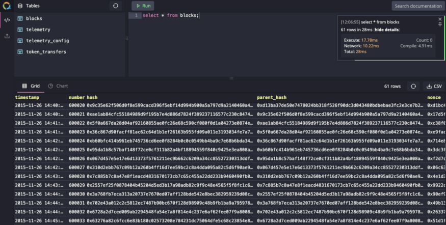 streaming ethereum data to questdb