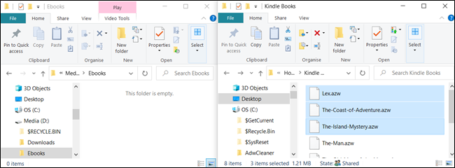 Open a second File Explorer and select the files to copy.