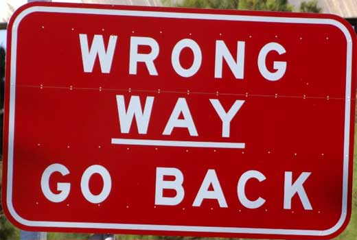 wrong way