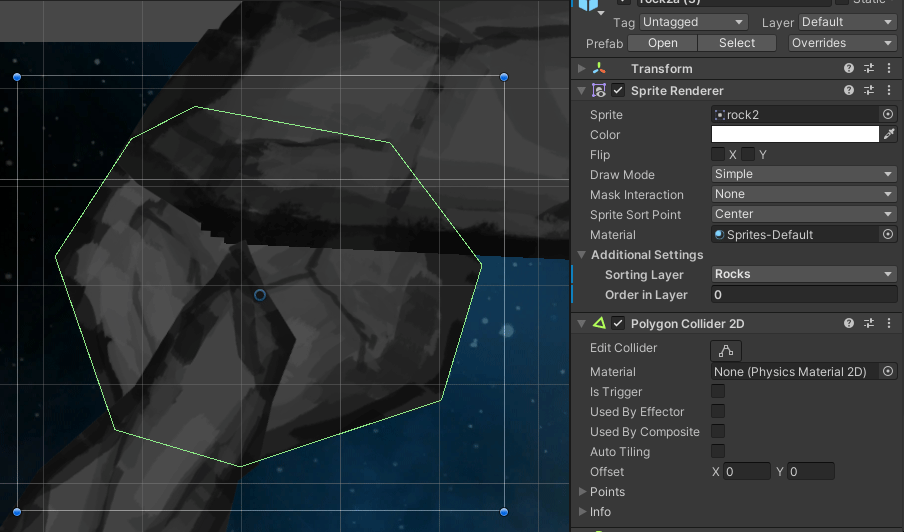 Overlapping rocks sorted by layer