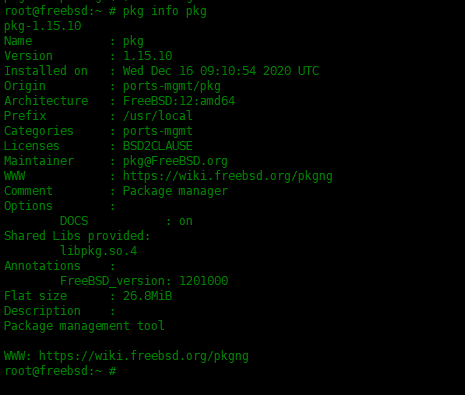 Examples of using the pkg package manager in FreeBSD Examples of using the pkg package manager in FreeBSD