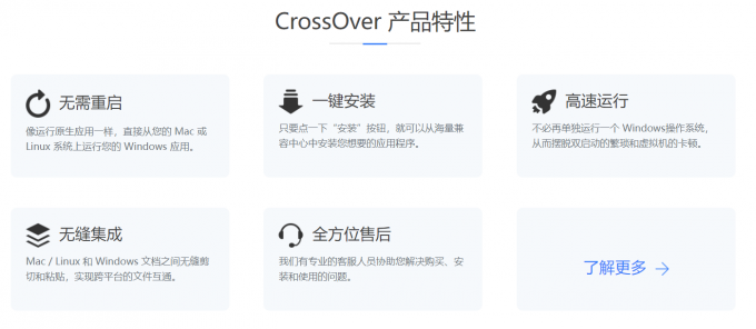 CrossOver产品特性