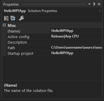 explore-ide-hello-wpf-properties.png?view=vs-2022