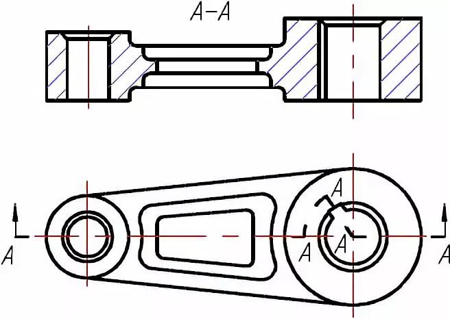 机械制图旋转剖视图图片